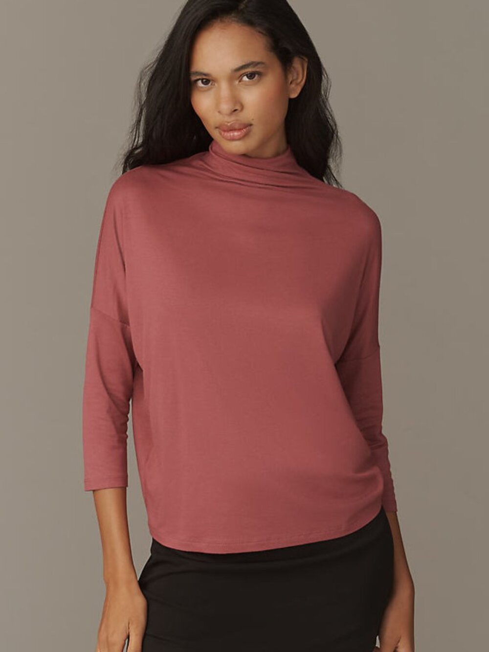 Anthropologie Dolman Turtleneck Top, Dusted Plum, S